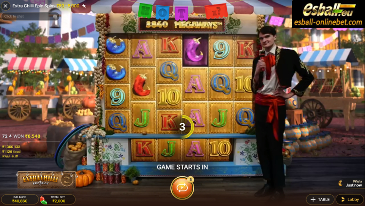 एक्स्ट्रा चिली एपिक स्पिन्स इवोल्यूशन, Extra Chilli Epic Spins Live-Main Game