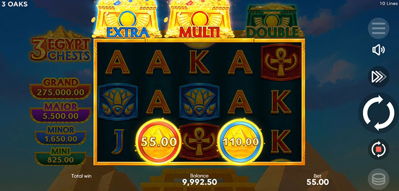 3 Oaks 3 Egypt Chests Slot - EXTRA and MULTI Bonus Game