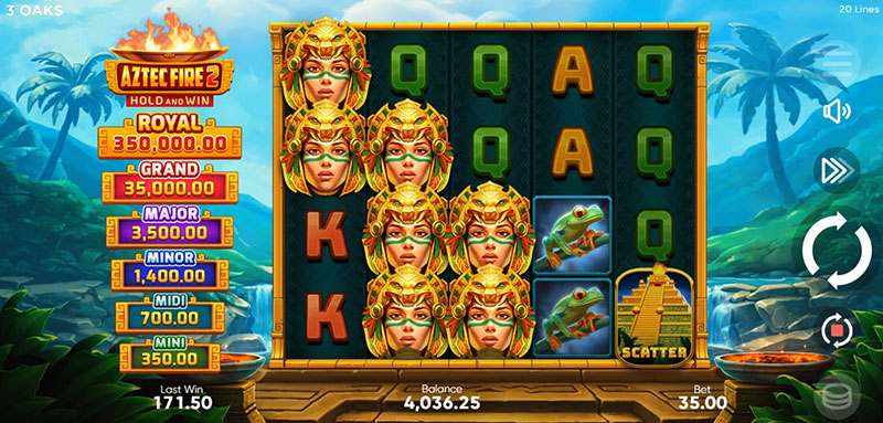 3 Oaks Aztec Fire 2 Slot - Wild Symbol