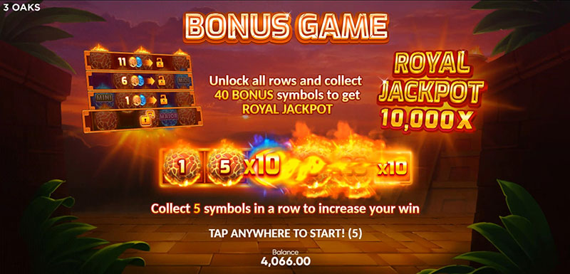 3 Oaks Aztec Fire 2 Slot - Bonus Game