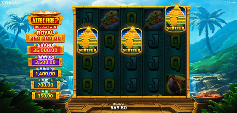 3 Oaks Aztec Fire 2 Slot - Free Spins Bonus Game
