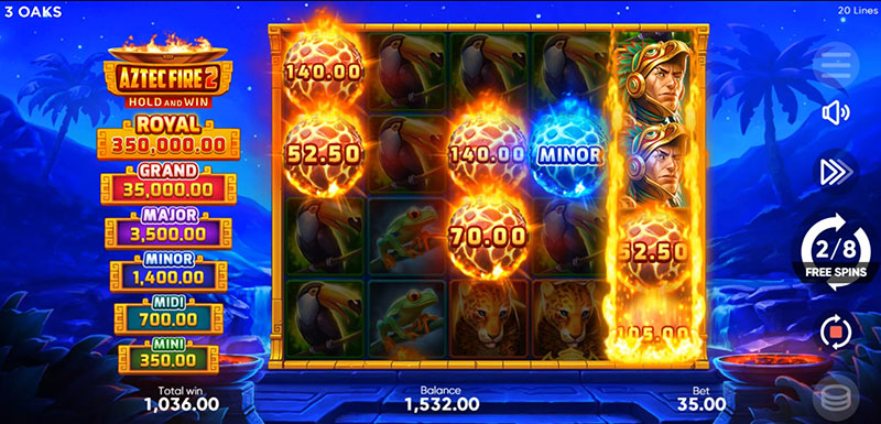 3 Oaks Aztec Fire 2 Slot - Bonus Symbols