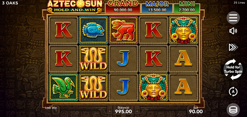 3 Oaks Aztec Sun Slot - Jackpot