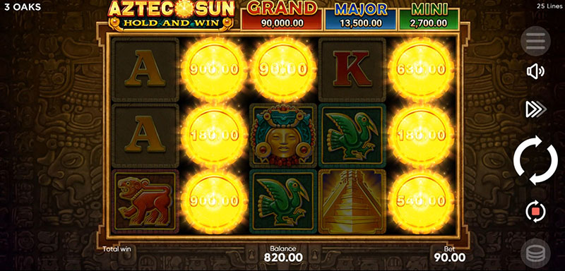 3 Oaks Aztec Sun Slot - Bonus Game