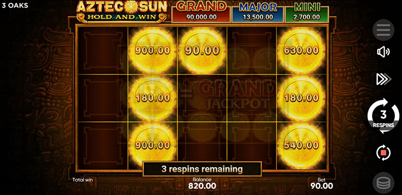 3 Oaks Aztec Sun Slot - Only Bonus Symbols Appear
