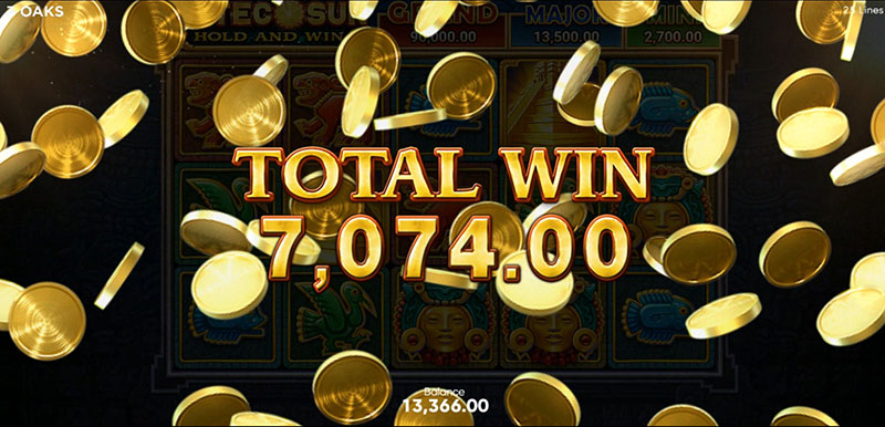 3 Oaks Aztec Sun Slot - Total Win