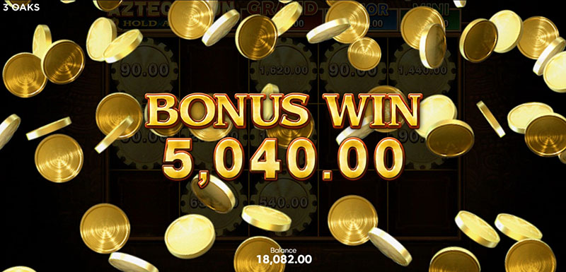 3 Oaks Aztec Sun Slot - Bonus Win