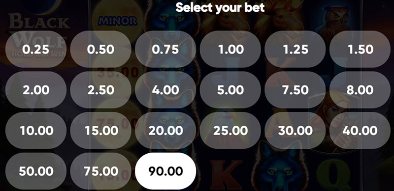 3 Oaks Black Wolf Slot - Betting Option