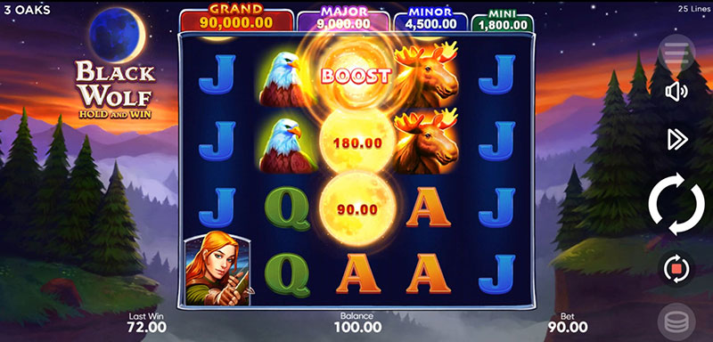 3 Oaks Black Wolf Slot - Boost Symbol