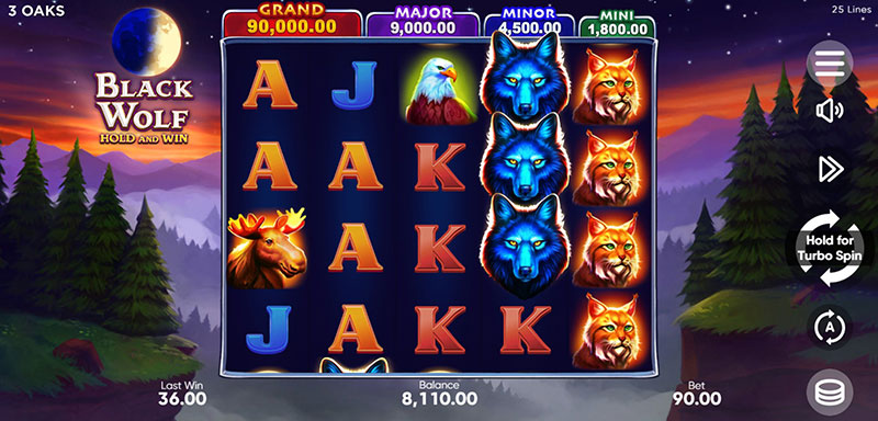 3 Oaks Black Wolf Slot - Jackpot
