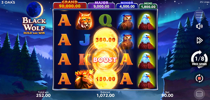 3 Oaks Black Wolf Slot - Boost Feature