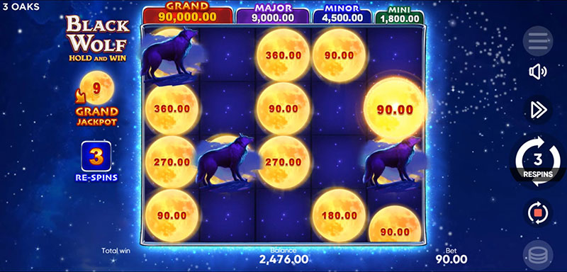 3 Oaks Black Wolf Slot - Respin Reset