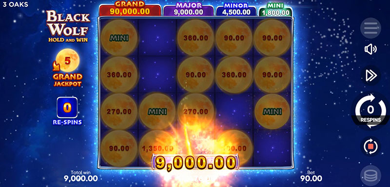 3 Oaks Black Wolf Slot - Total Bonus