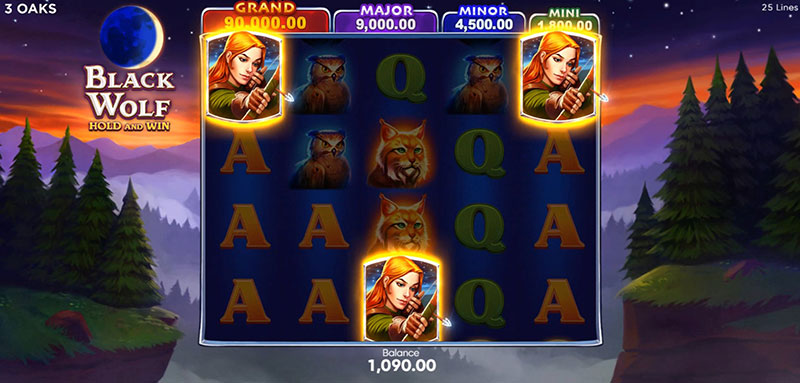 3 Oaks Black Wolf Slot - Free Spins Bonus Game