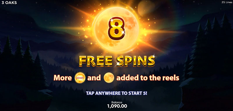 3 Oaks Black Wolf Slot - 8 Free Spins