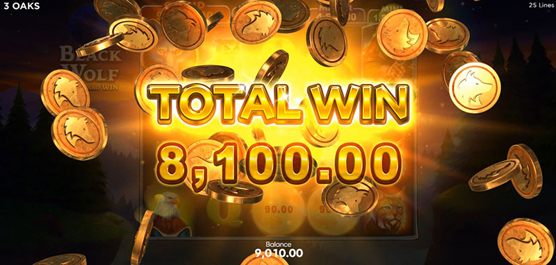 3 Oaks Black Wolf Slot - Total Win
