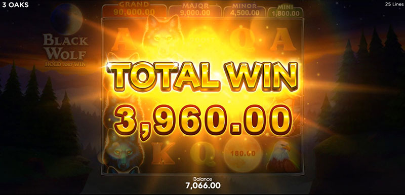 3 Oaks Black Wolf Slot - Big Win