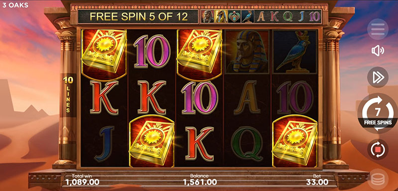 3 Oaks Book of Sun Choice Slot - Retrigger Free Spins