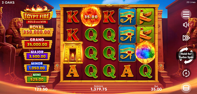 3 Oaks Egypt Fire Slot - Jackpot