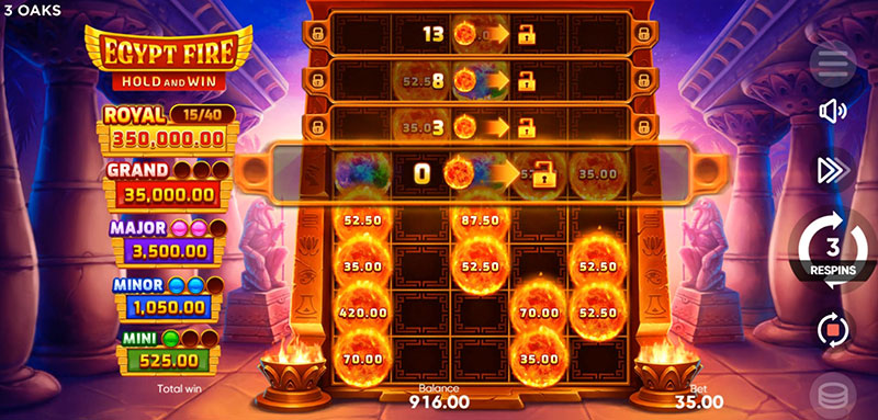 3 Oaks Egypt Fire Slot - Unlock Row