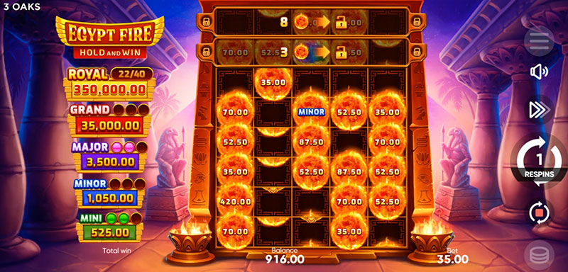 3 Oaks Egypt Fire Slot - Respin Reset 3