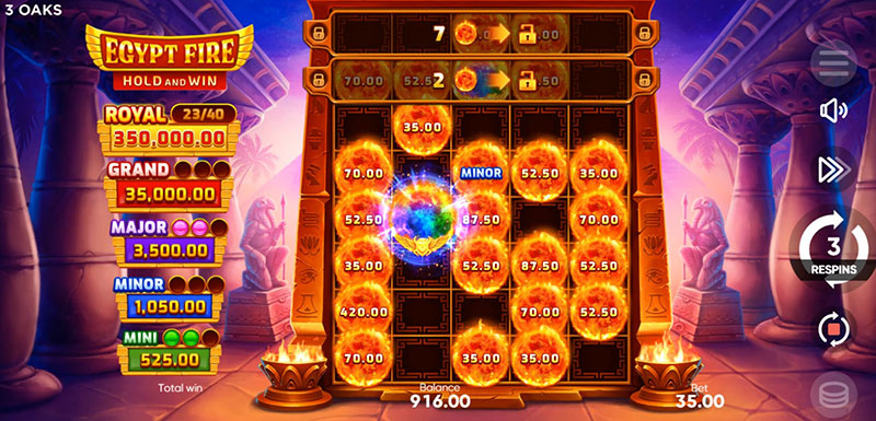 3 Oaks Egypt Fire Slot - Respin Reset 3