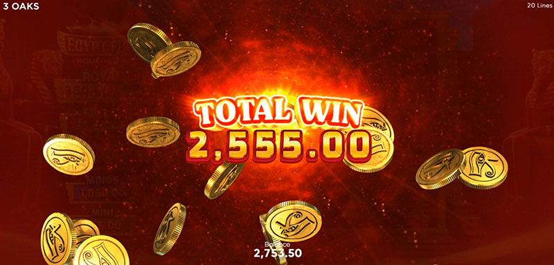 3 Oaks Egypt Fire Slot - Total Win
