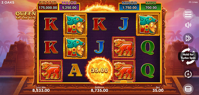 3 Oaks Queen Of The Sun Slot - Jackpot