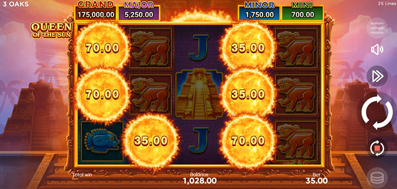 3 Oaks Queen Of The Sun Slot - Trigger Bonus Game
