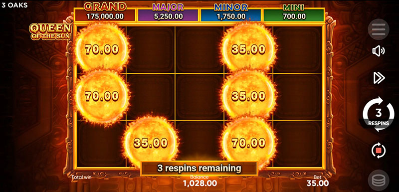 3 Oaks Queen Of The Sun Slot - Only Bonus Symbols
