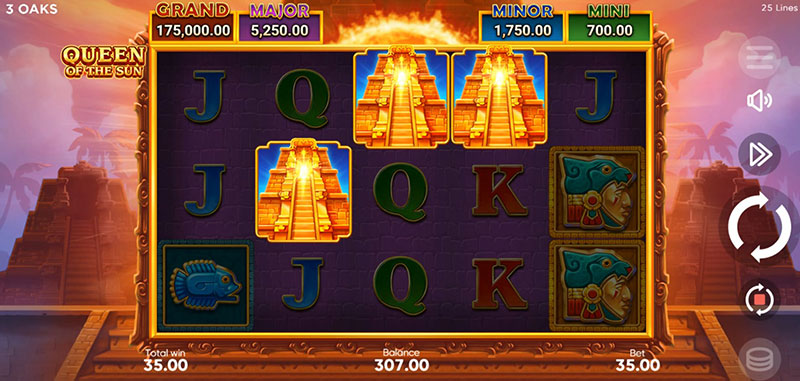 3 Oaks Queen Of The Sun Slot - Trigger Free Spins Bonus Game