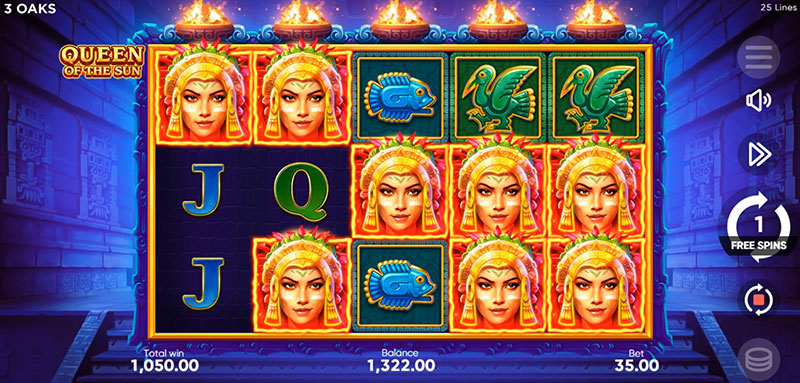 3 Oaks Queen Of The Sun Slot - Stick Wild Symbols