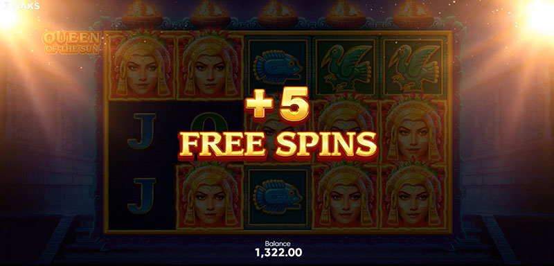3 Oaks Queen Of The Sun Slot - 5 Extra Free Spins