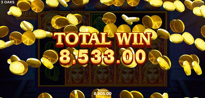 3 Oaks Queen Of The Sun Slot - Total Win
