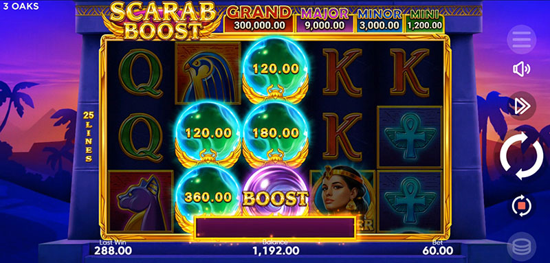 3 Oaks Scarab Boost Slot - Boost Feature
