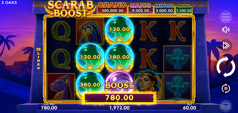 3 Oaks Scarab Boost Slot - Boost Feature