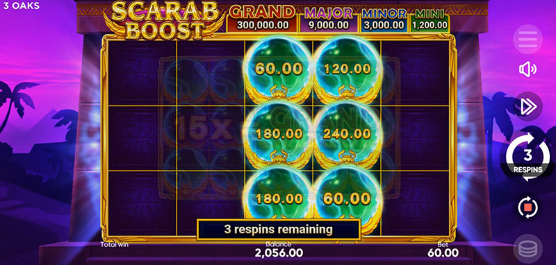 3 Oaks Scarab Boost Slot - Only Bonus and Boost Symbols Appear