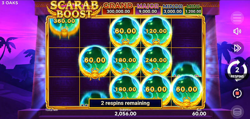 3 Oaks Scarab Boost Slot - Respin Reset 3