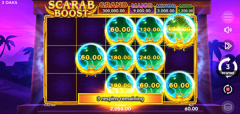 3 Oaks Scarab Boost Slot - Respin Reset 3