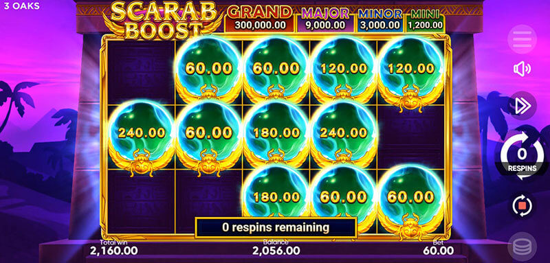 3 Oaks Scarab Boost Slot - Total Bonus
