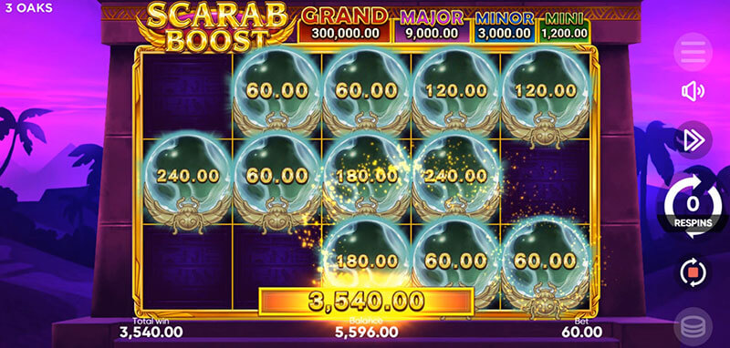 3 Oaks Scarab Boost Slot - Total Bonus