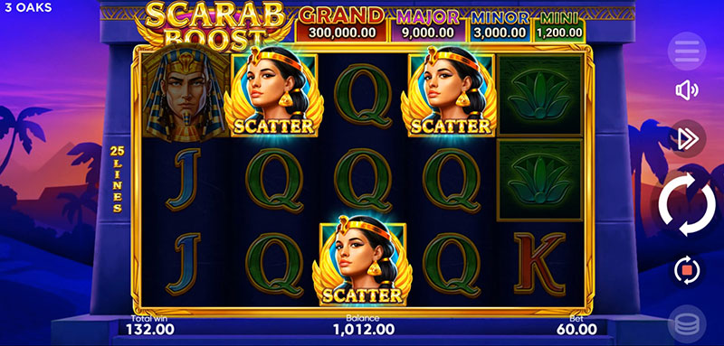 3 Oaks Scarab Boost Slot - Free Spins Bonus Game