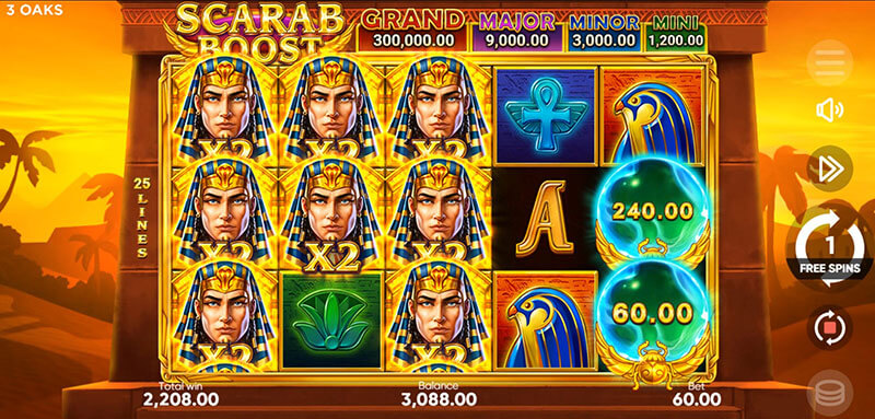 3 Oaks Scarab Boost Slot - x2 Multiplier Wilds
