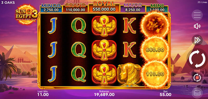 3 Oaks Sun of Egypt 3 Slot - Super Bonus Symbol