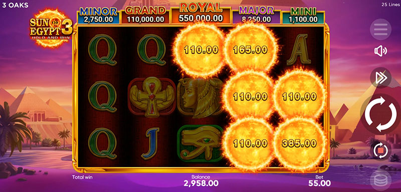 3 Oaks Sun of Egypt 3 Slot - Bonus Game