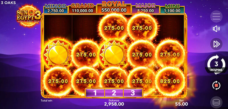 3 Oaks Sun of Egypt 3 Slot - All Bonus Symbol Transformed