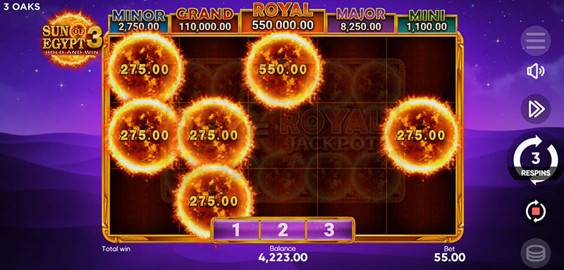 3 Oaks Sun of Egypt 3 Slot - Super Bonus Game Remain
