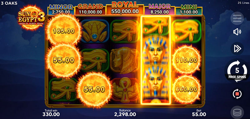 3 Oaks Sun of Egypt 3 Slot - Bonus Game