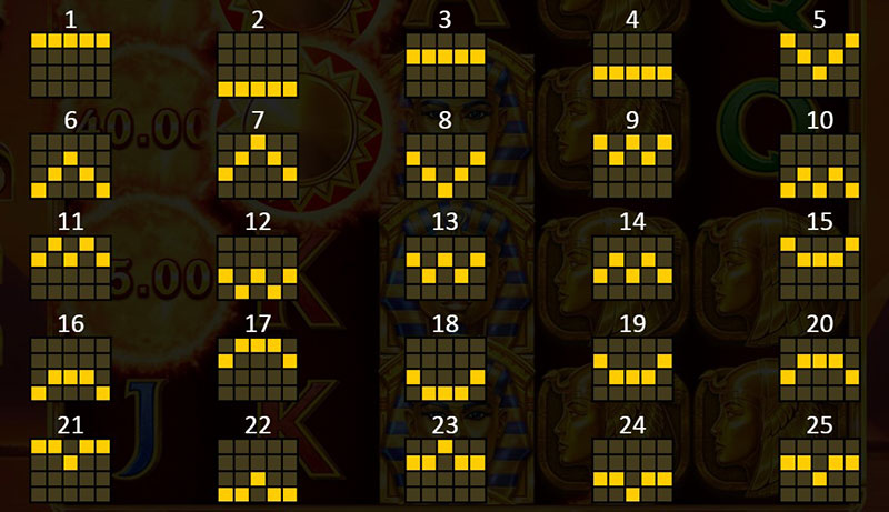 3 Oaks Sun of Egypt 4 Slot - 25 Paylines