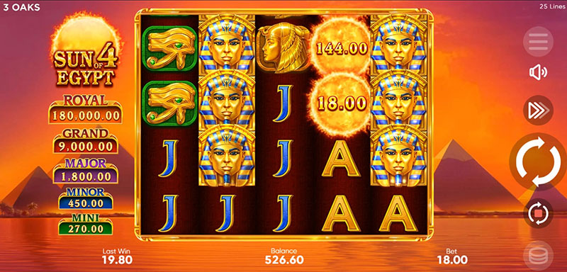 3 Oaks Sun of Egypt 4 Slot - Wild Symbol